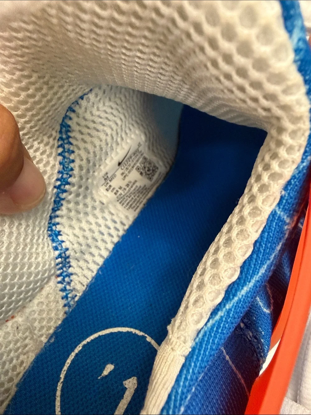 Nike Kids Blue and Orange Athletic Sneakers with White Laces